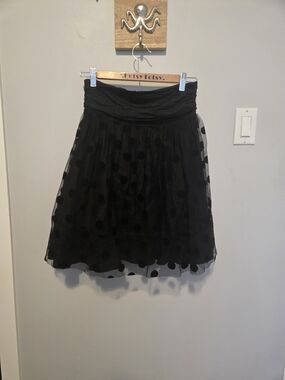 Besty Johnson Women's Black Polka Dot Midi Tulle Skirt